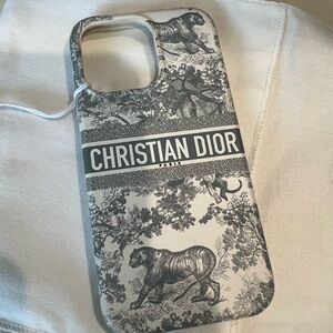 Christian Dior Case Iphone 13 Pro in Grey Toile de Jouy